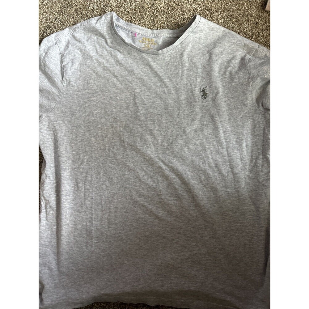 Polo Ralph Lauren Men's Adult Sz L Tee Shirt T Gray Stretch Cotton Athletic Cas